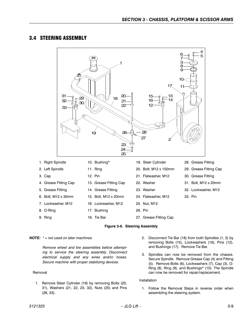 4 steering assembly, Steering assembly -9 | JLG 80SL Service Manual User Manual | Page 45 / 162