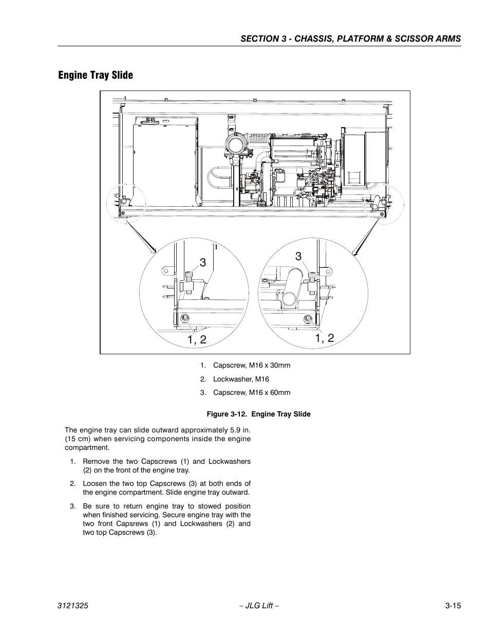 Engine tray slide, Engine tray slide -15 | JLG 80SL Service Manual User Manual | Page 51 / 162