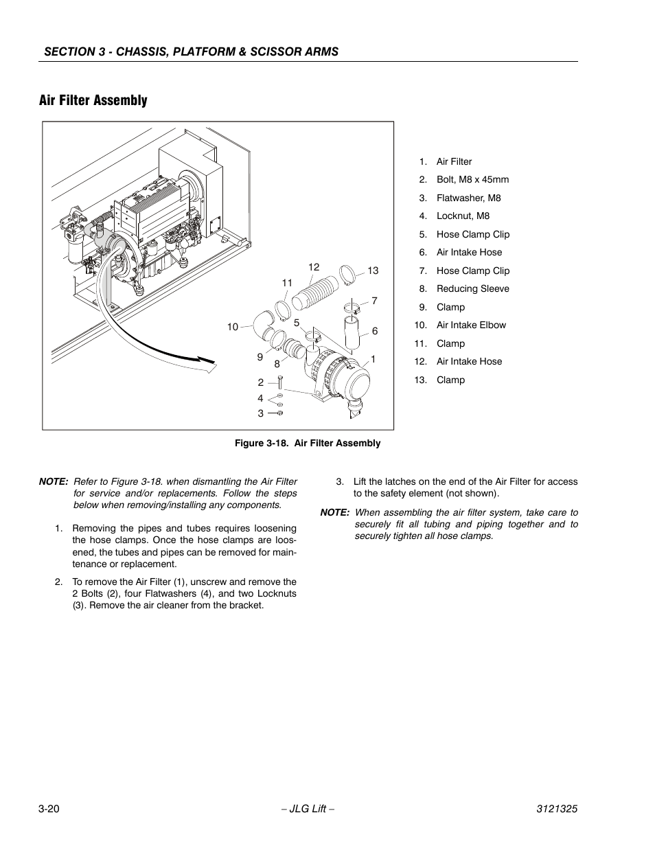 Air filter assembly, Air filter assembly -20 | JLG 80SL Service Manual User Manual | Page 56 / 162