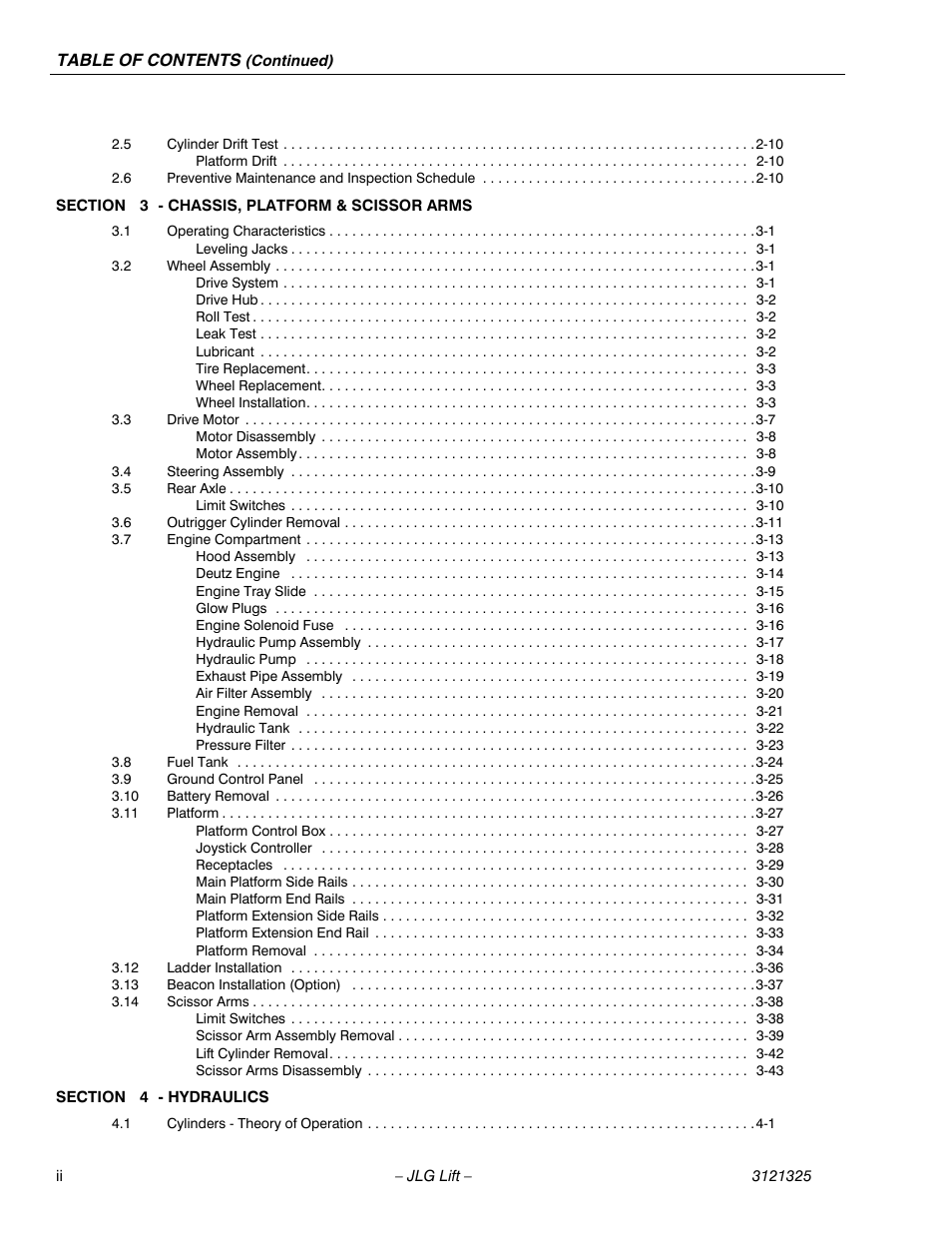 JLG 80SL Service Manual User Manual | Page 6 / 162