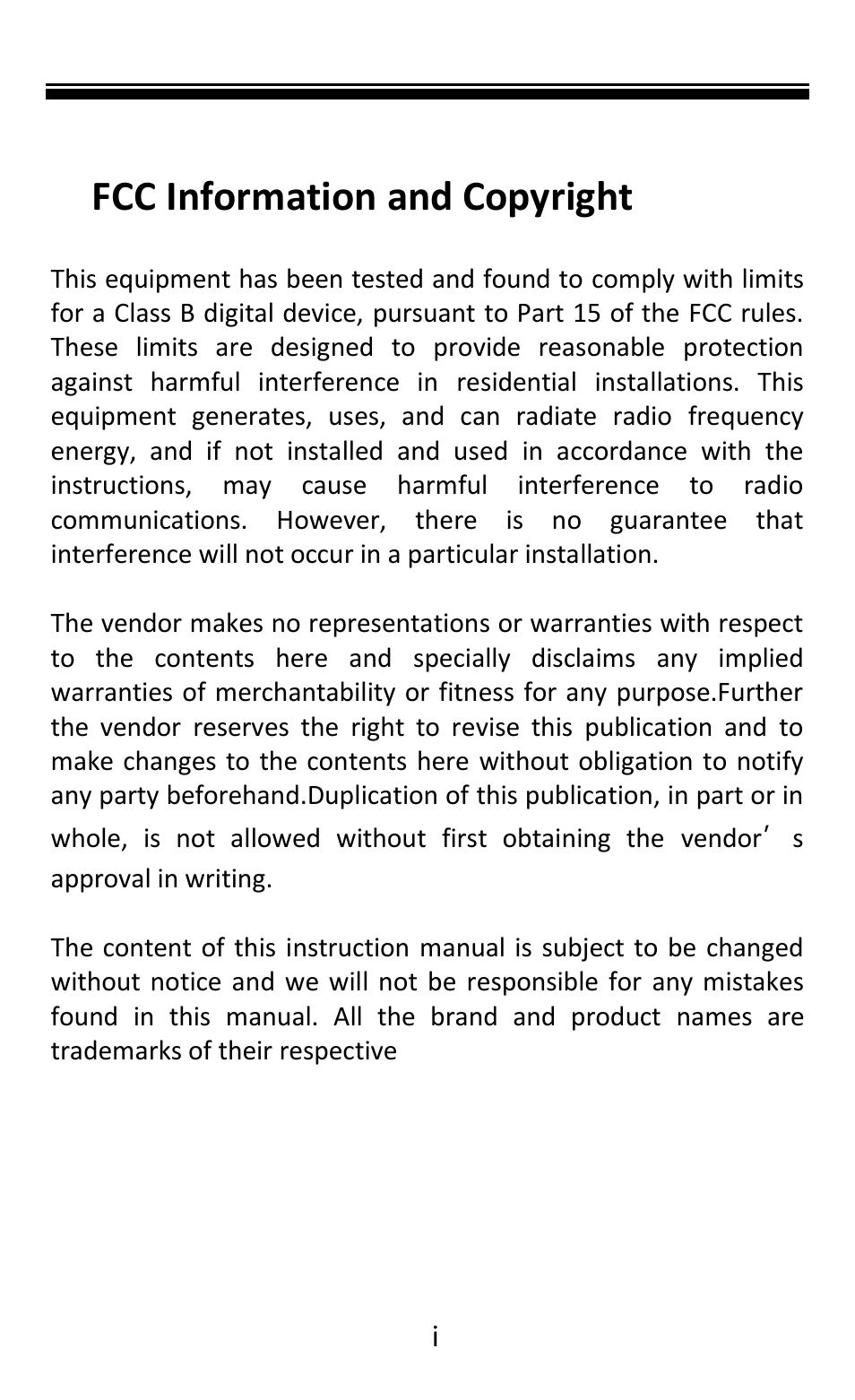 Fcc information and copyright | Aluratek AEBK08FB User Manual | Page 2 / 49