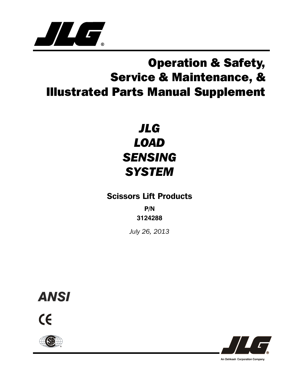 JLG LSS Scissors User Manual | 78 pages