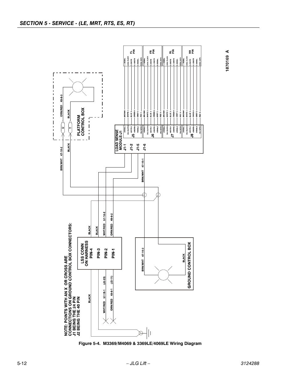 M3369/m4069 & 3369le/4069le wiring diagram -12 | JLG LSS Scissors User Manual | Page 48 / 78