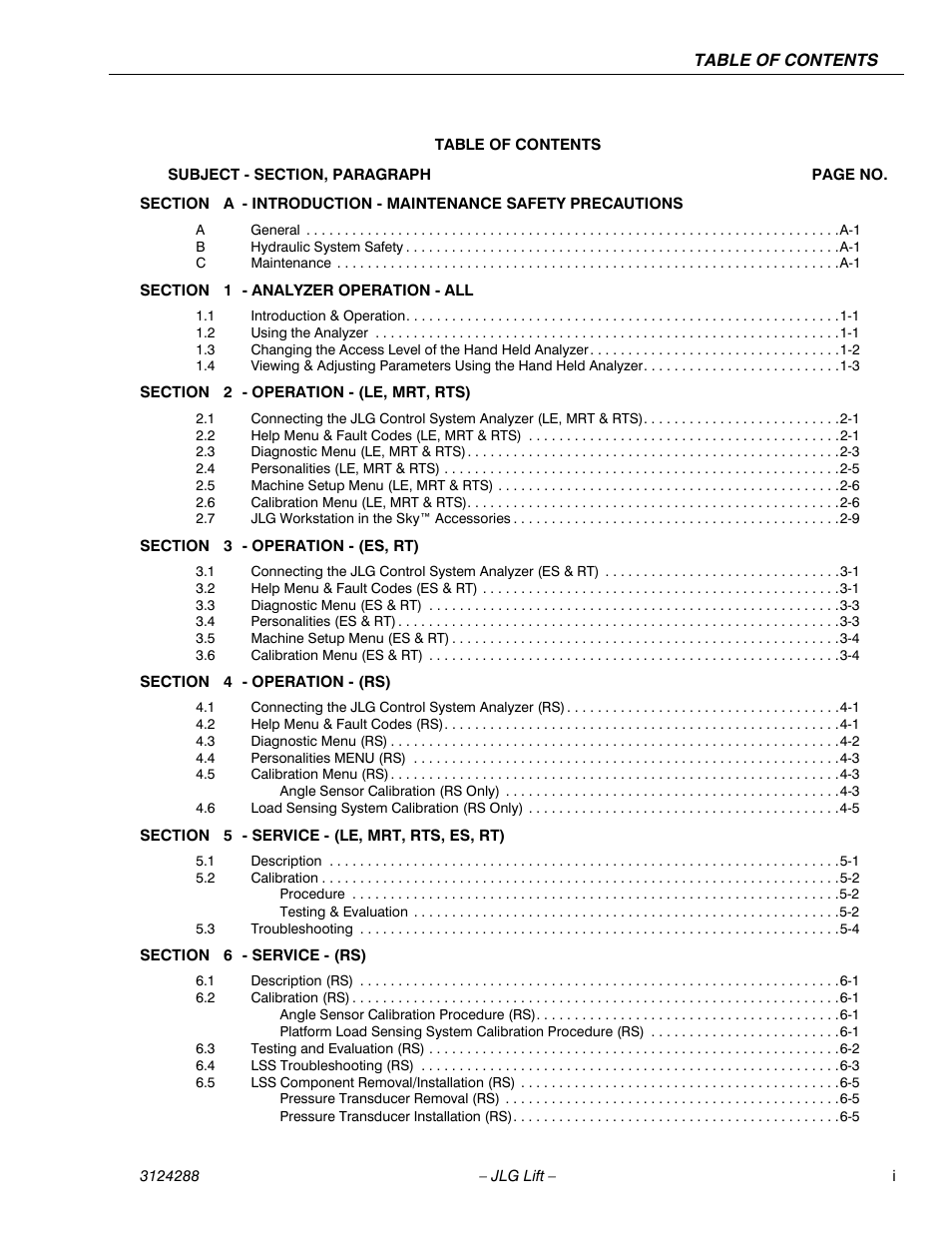 JLG LSS Scissors User Manual | Page 5 / 78