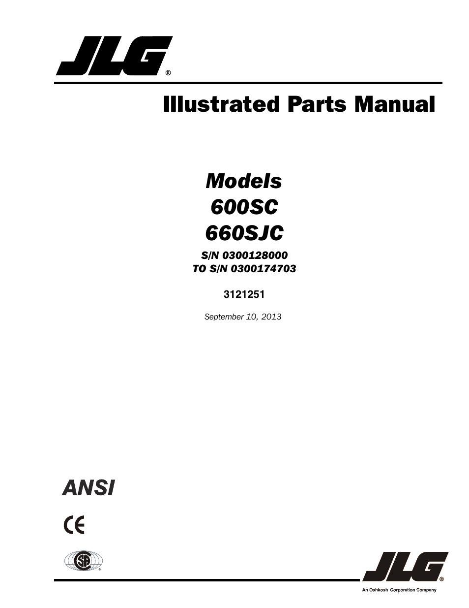 JLG 600SC_660SJC Parts Manual User Manual | 324 pages
