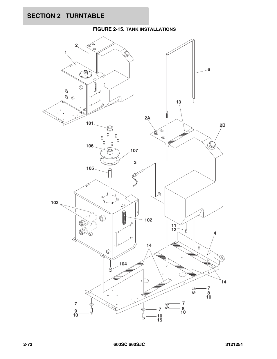 Figure 2-15. tank installations | JLG 600SC_660SJC Parts Manual User Manual | Page 118 / 324
