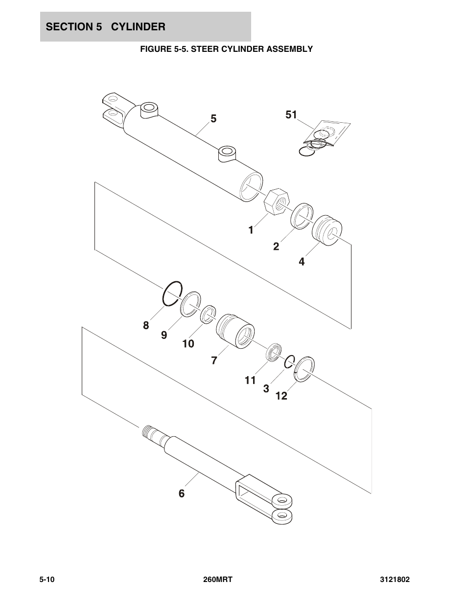 Figure 5-5. steer cylinder assembly | JLG 260MRT Parts Manual User Manual | Page 108 / 172