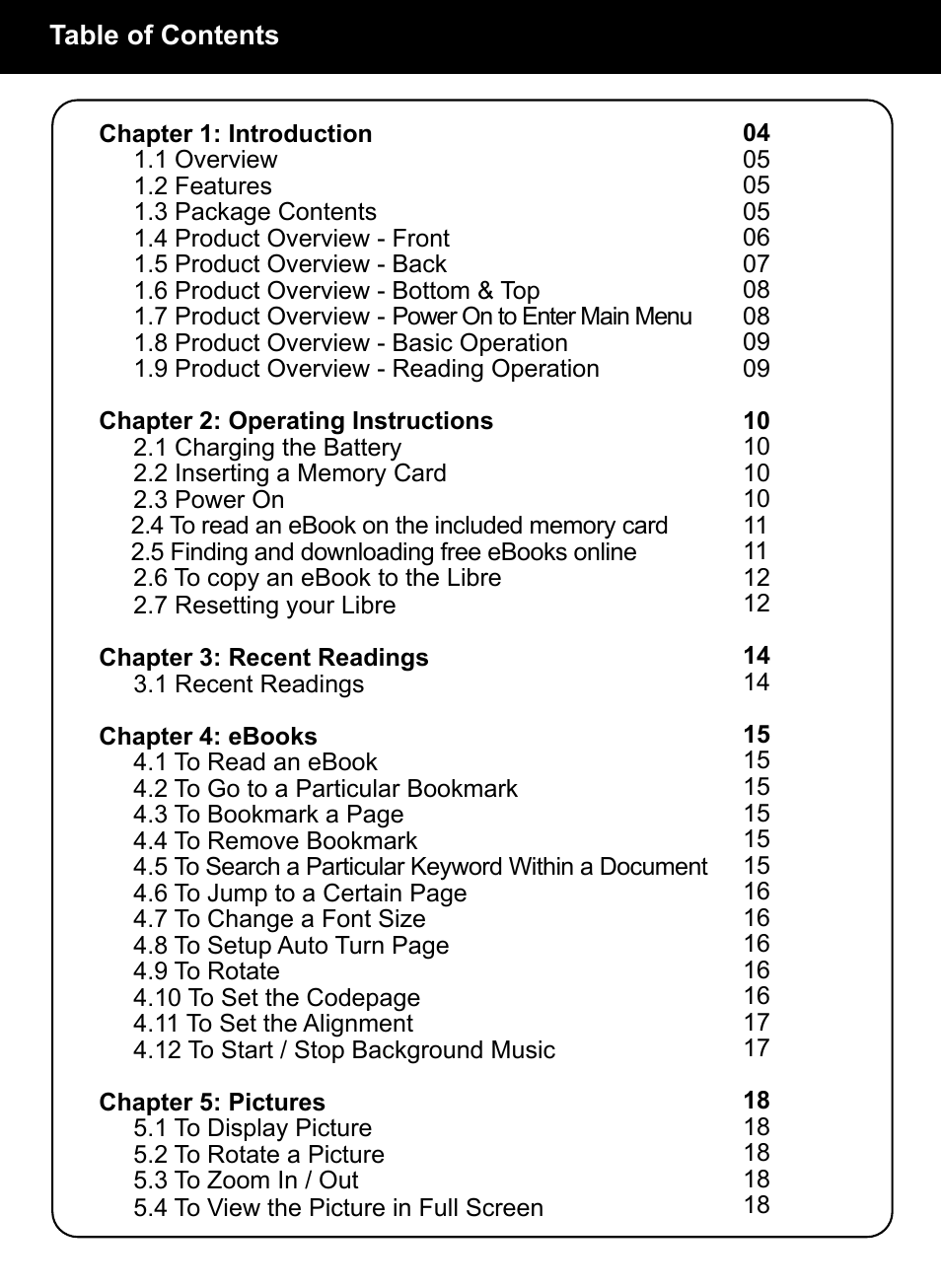 Aluratek AEBK01FS User Manual | Page 2 / 26