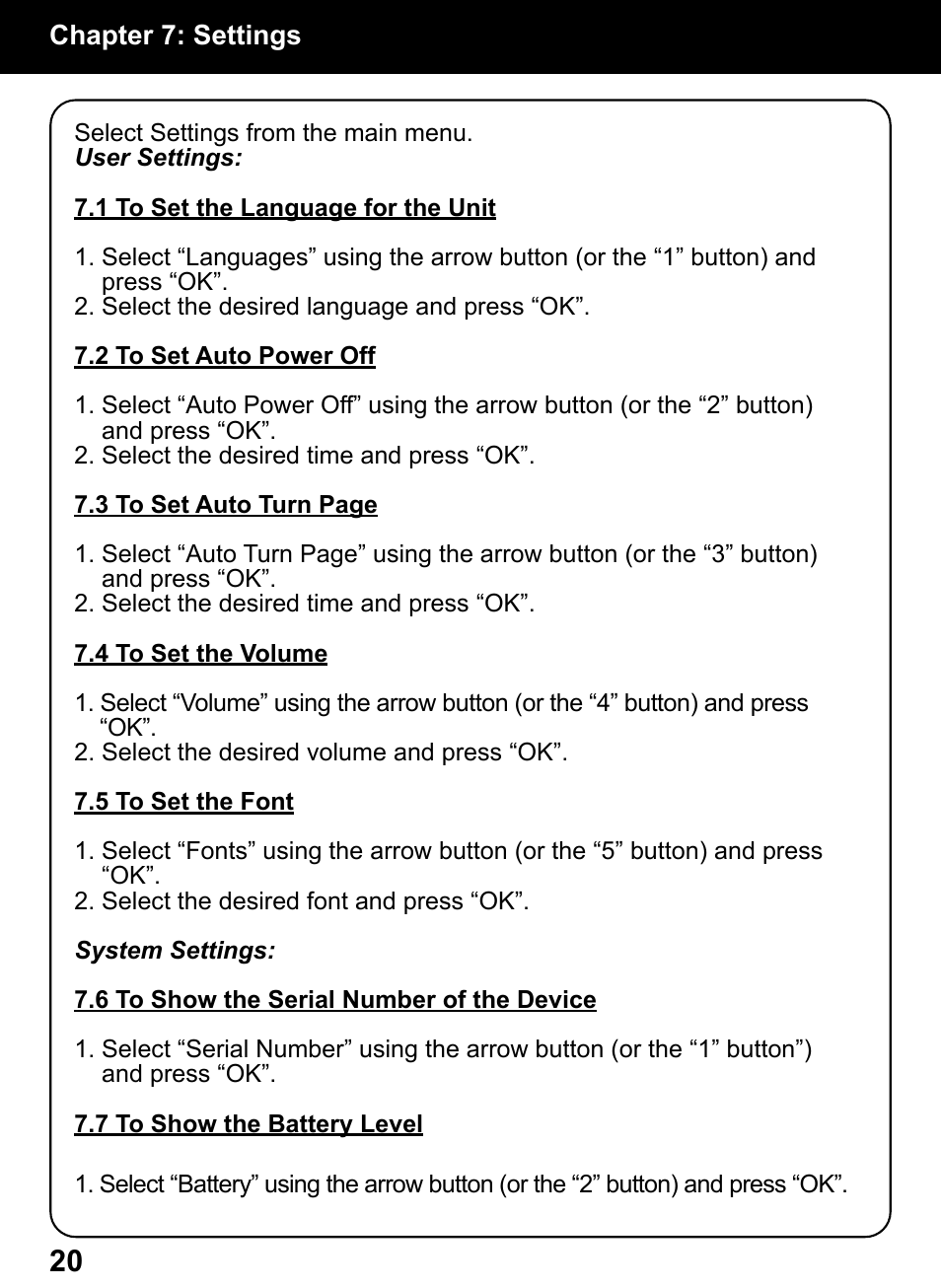 Aluratek AEBK01FS User Manual | Page 20 / 26