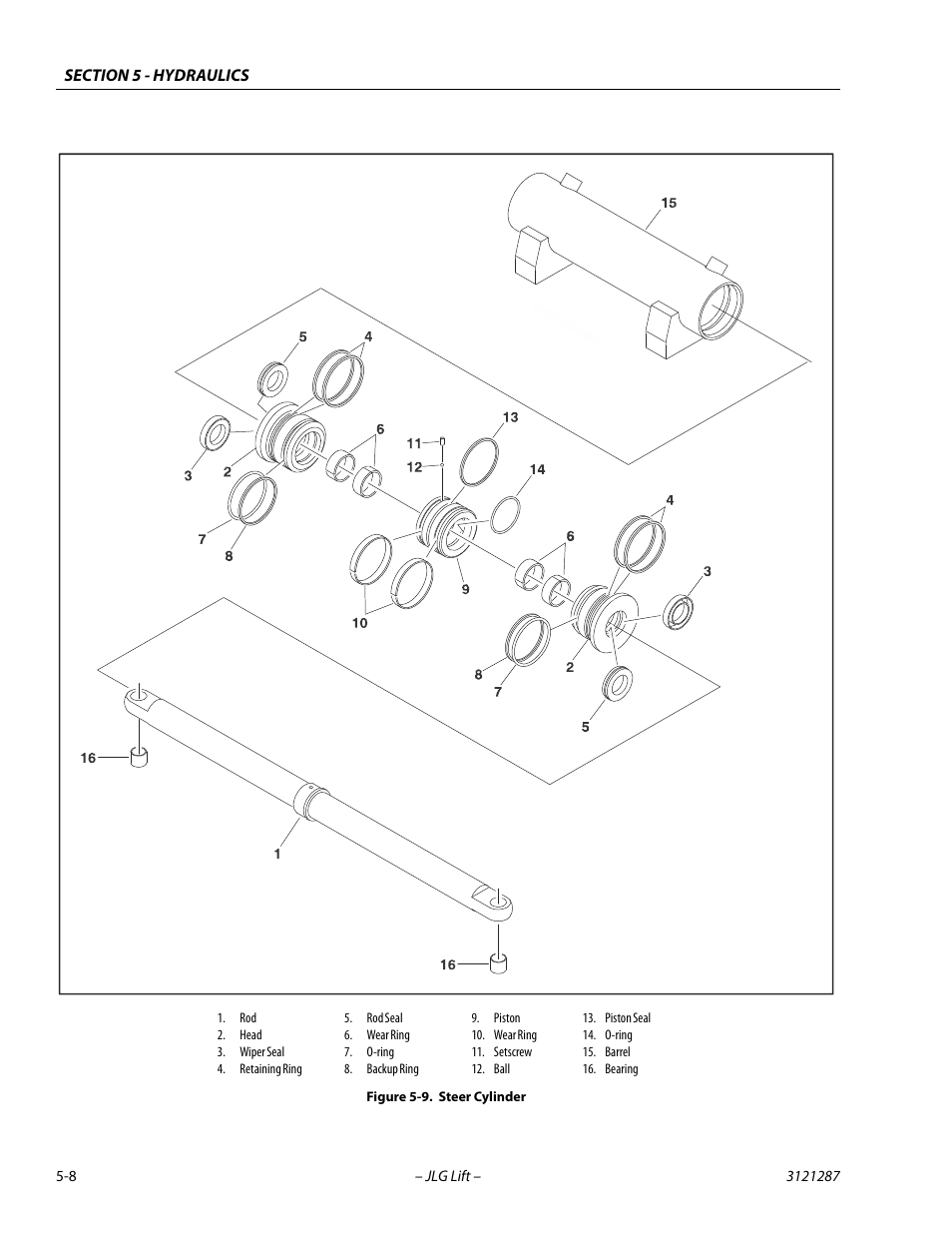 Steer cylinder -8 | JLG 24RS Service Manual User Manual | Page 132 / 264