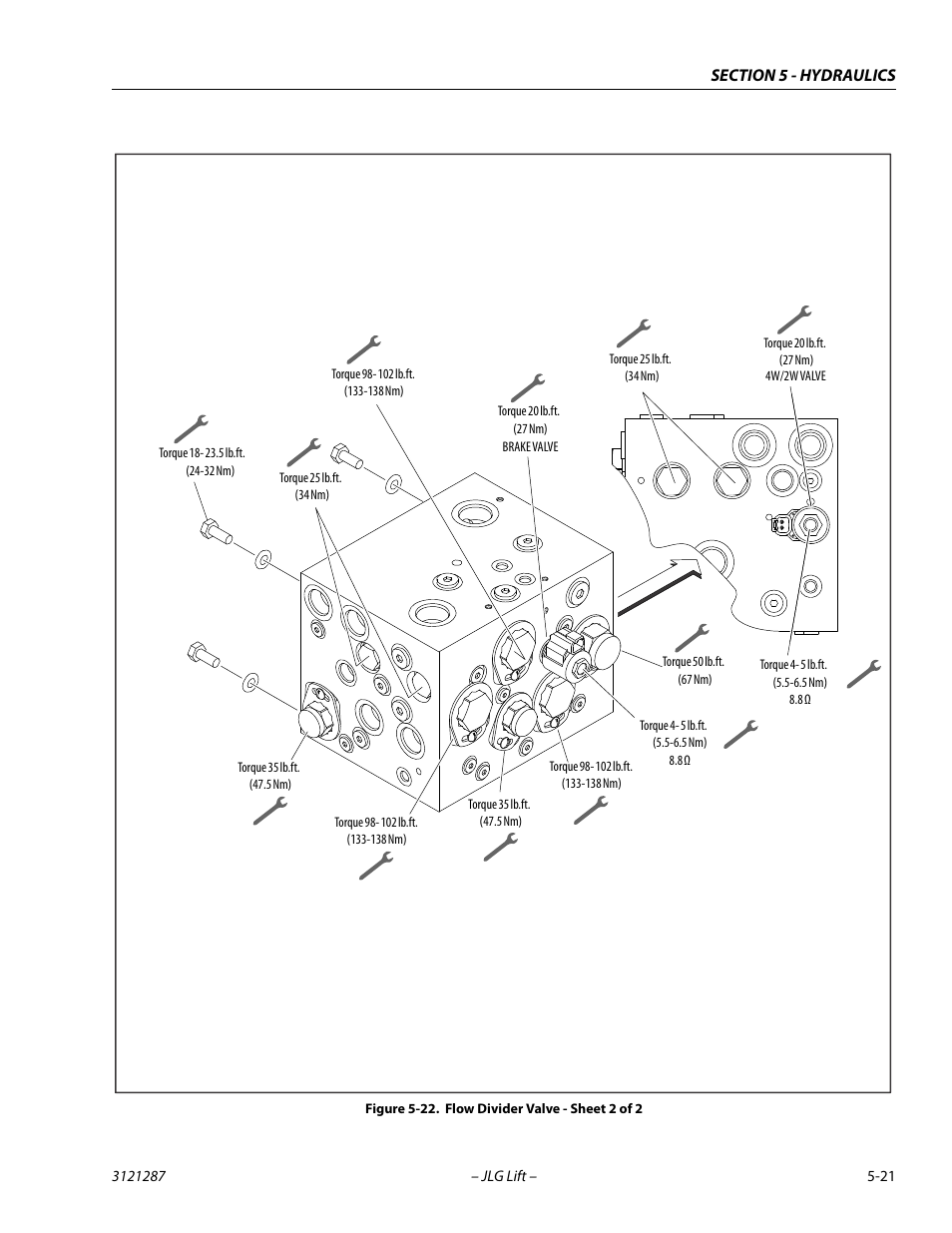 Flow divider valve - sheet 2 of 2 -21 | JLG 24RS Service Manual User Manual | Page 145 / 264