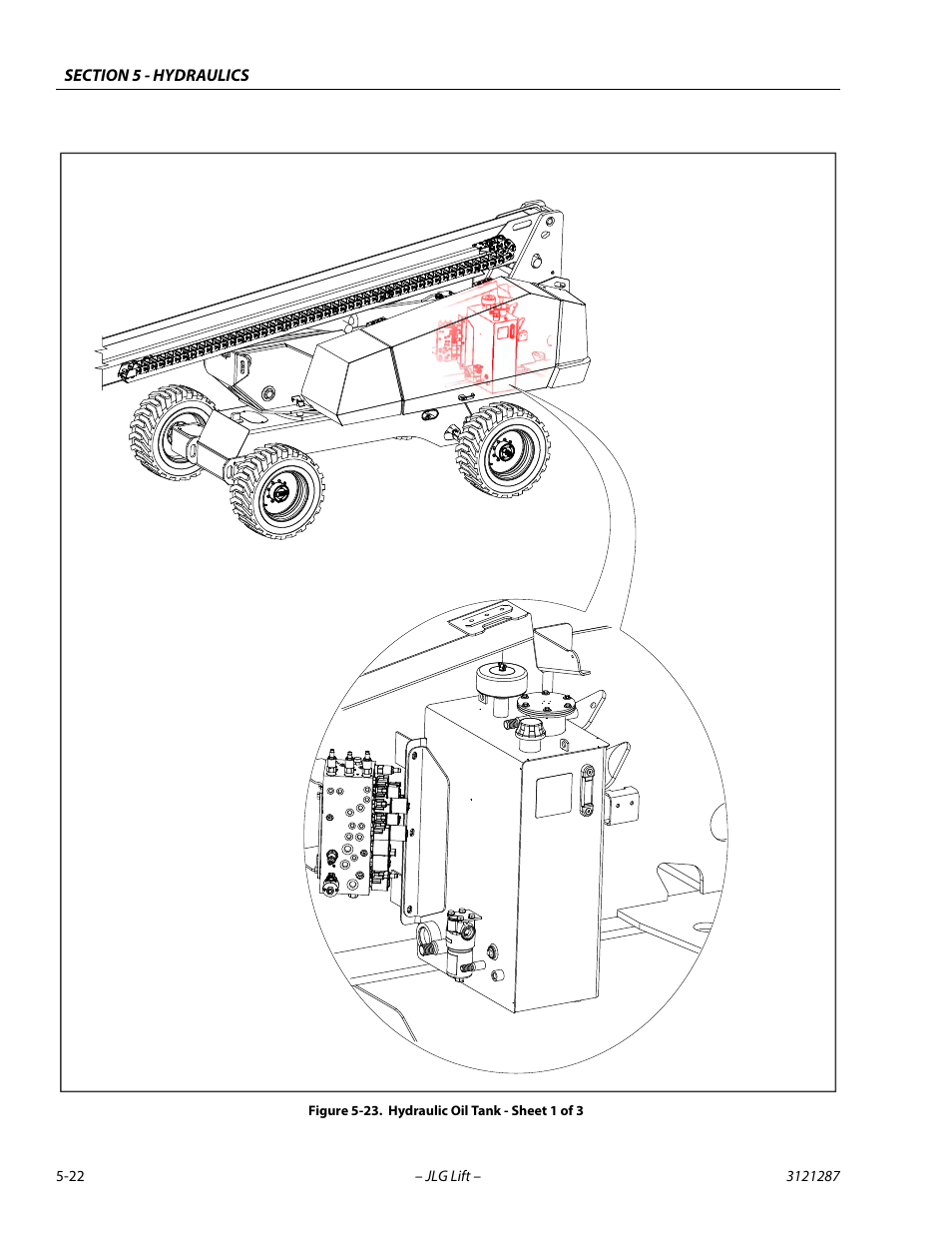 Hydraulic oil tank - sheet 1 of 3 -22 | JLG 24RS Service Manual User Manual | Page 146 / 264