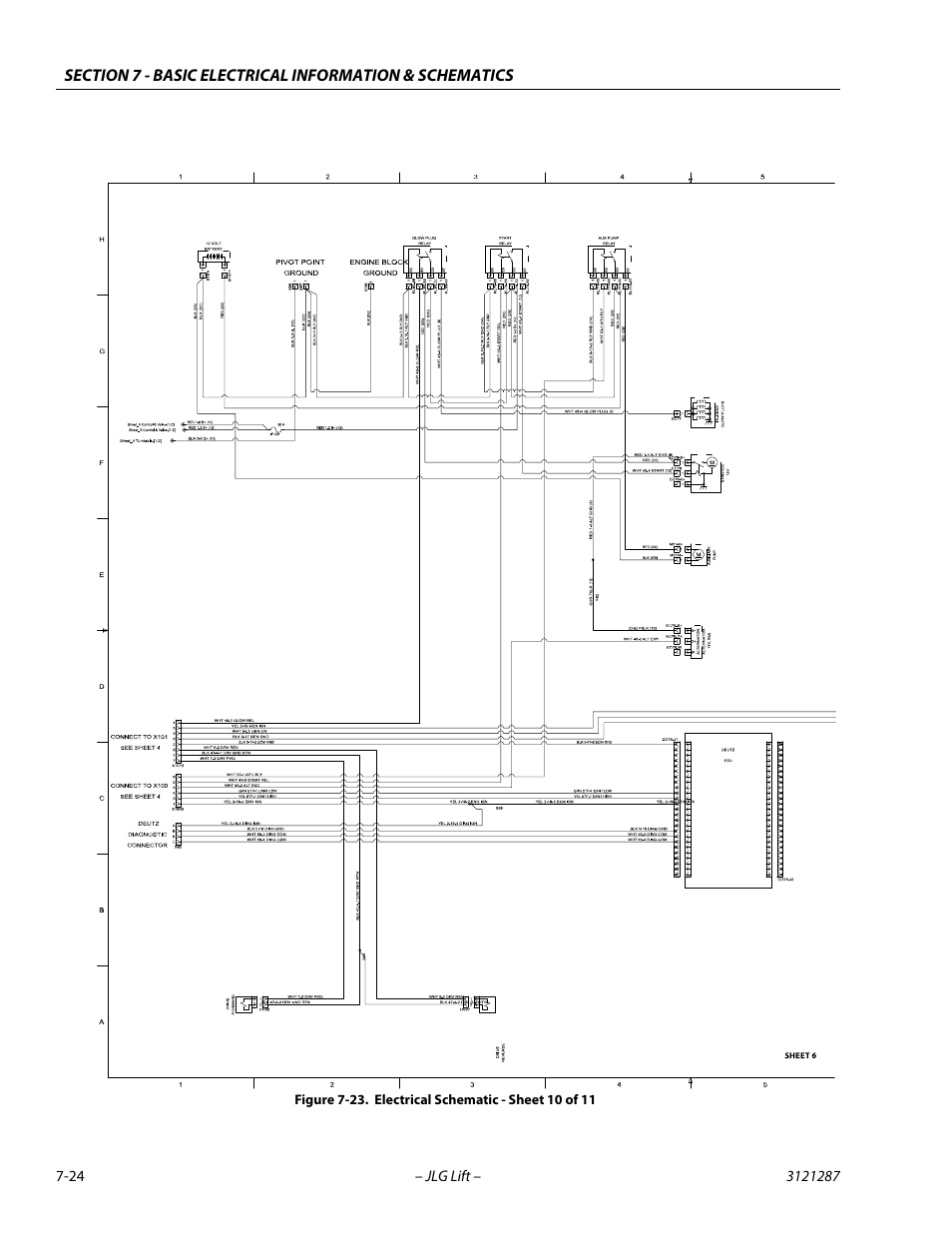 Electrical schematic - sheet 10 of 11 -24 | JLG 24RS Service Manual User Manual | Page 258 / 264