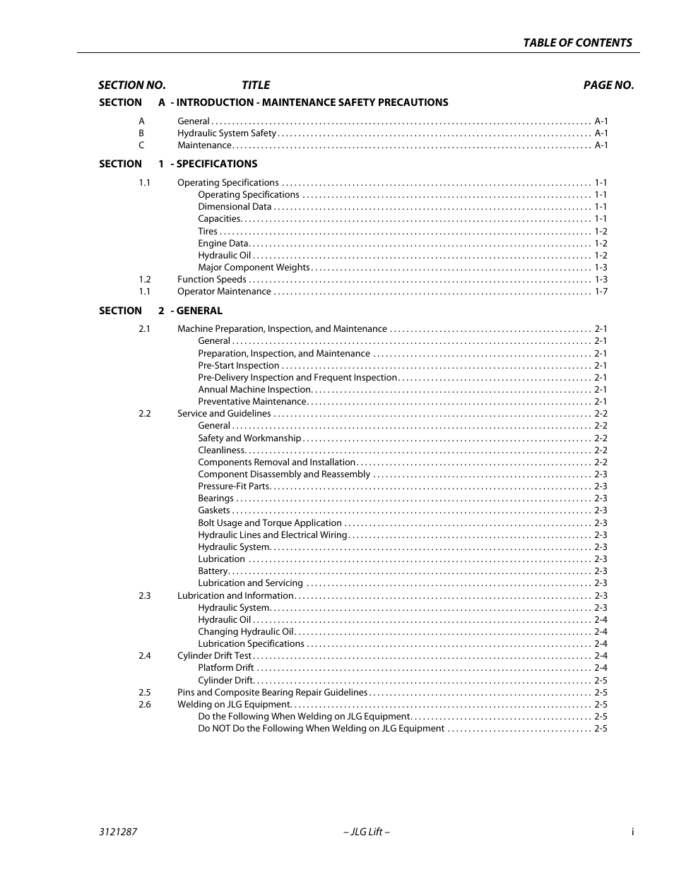 JLG 24RS Service Manual User Manual | Page 5 / 264