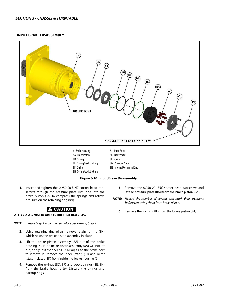 Input brake disassembly -16 | JLG 24RS Service Manual User Manual | Page 54 / 264