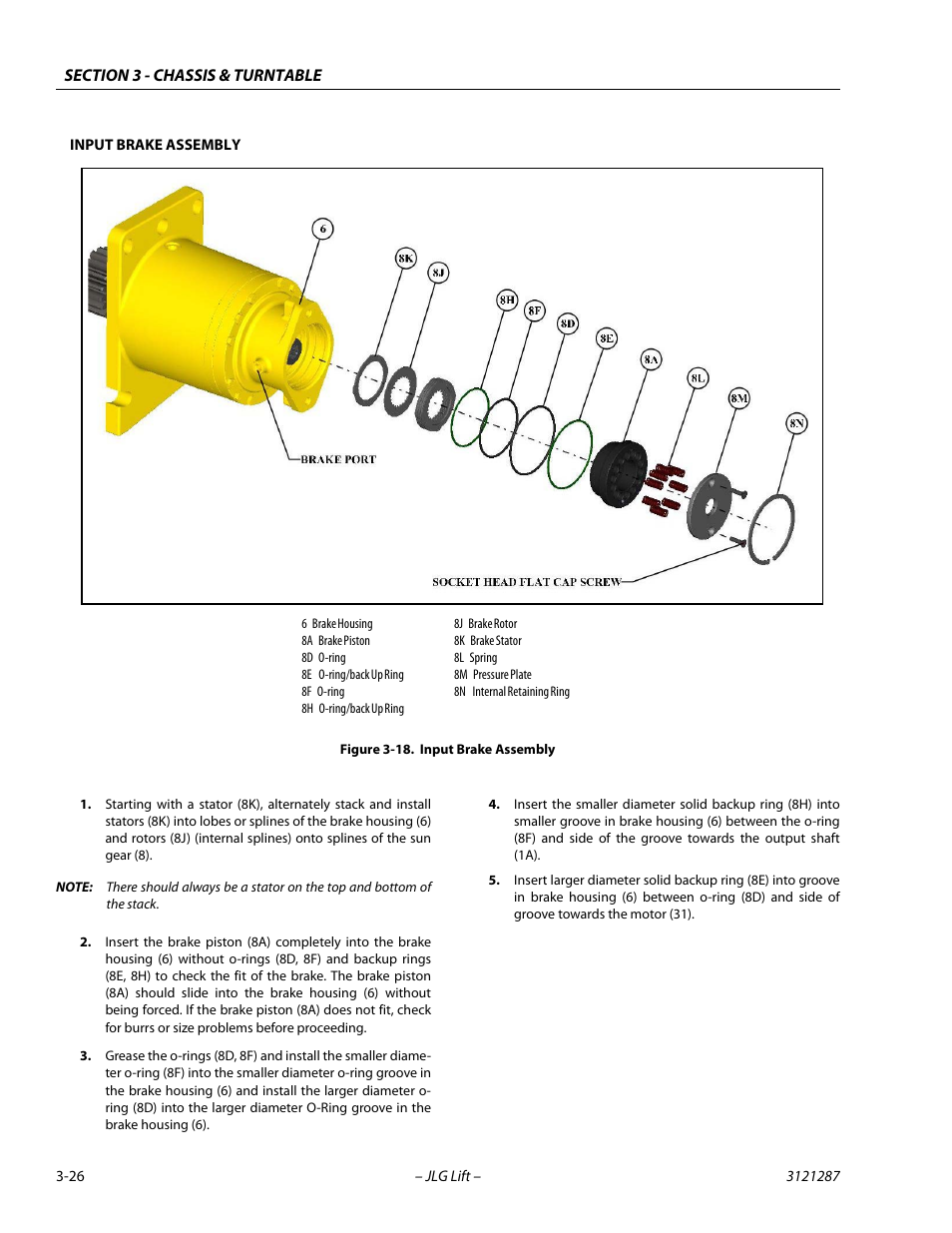 Input brake assembly -26 | JLG 24RS Service Manual User Manual | Page 64 / 264