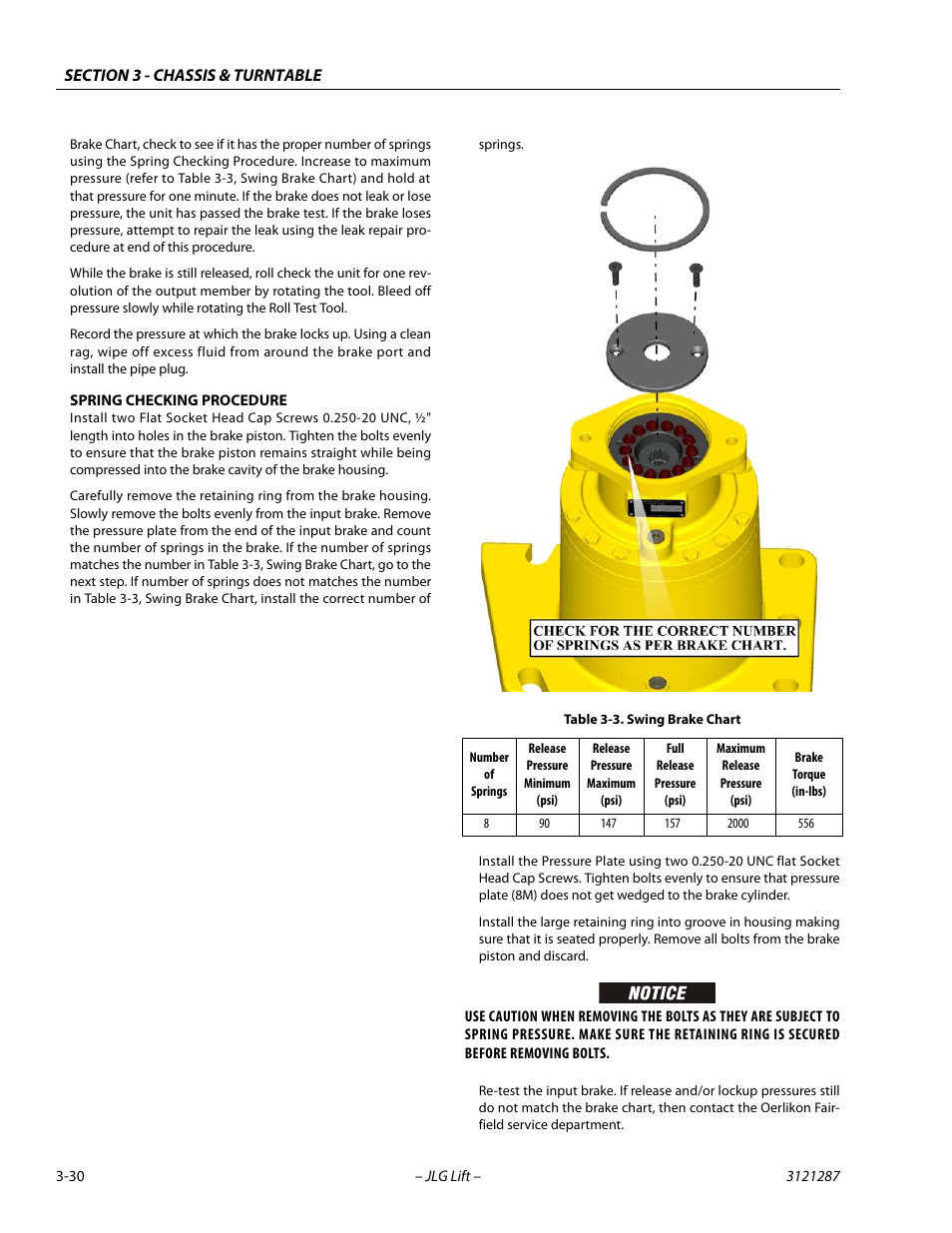 Swing brake chart -30 | JLG 24RS Service Manual User Manual | Page 68 / 264