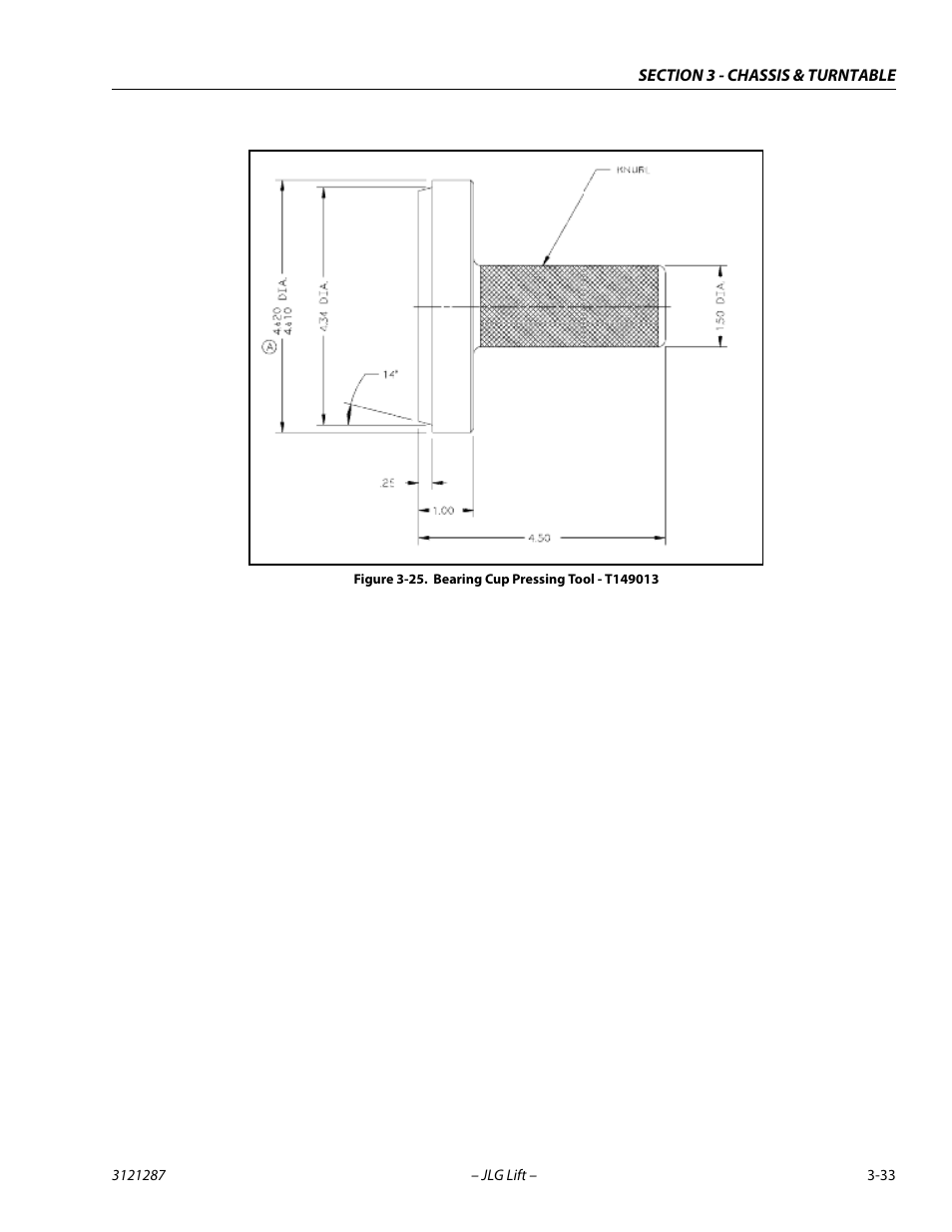 Bearing cup pressing tool - t149013 -33 | JLG 24RS Service Manual User Manual | Page 71 / 264