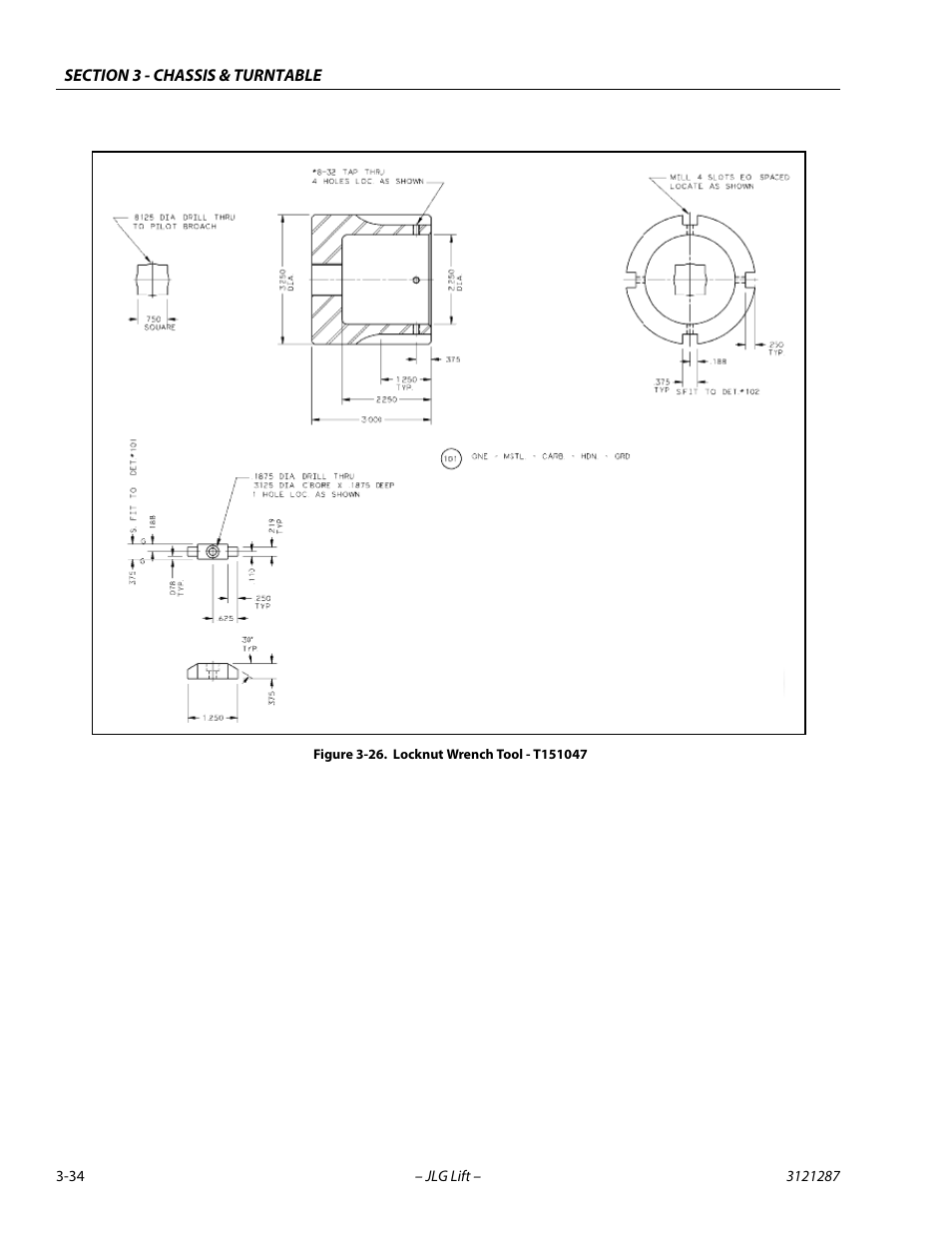 Locknut wrench tool - t151047 -34 | JLG 24RS Service Manual User Manual | Page 72 / 264