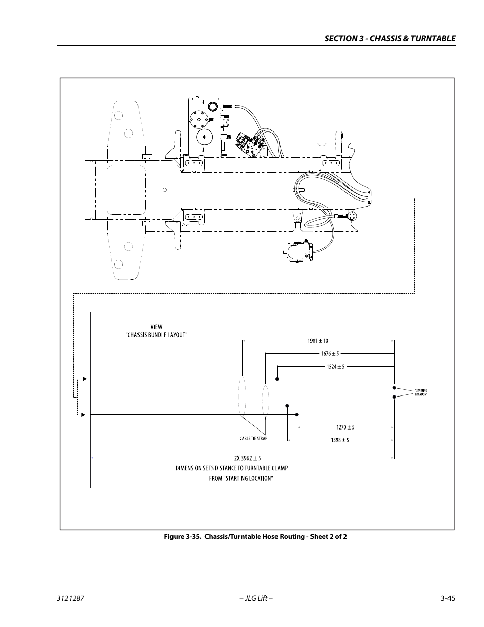 Chassis/turntable hose routing - sheet 2 of 2 -45, Igure 3-35, Igure 3- 35 | JLG 24RS Service Manual User Manual | Page 83 / 264