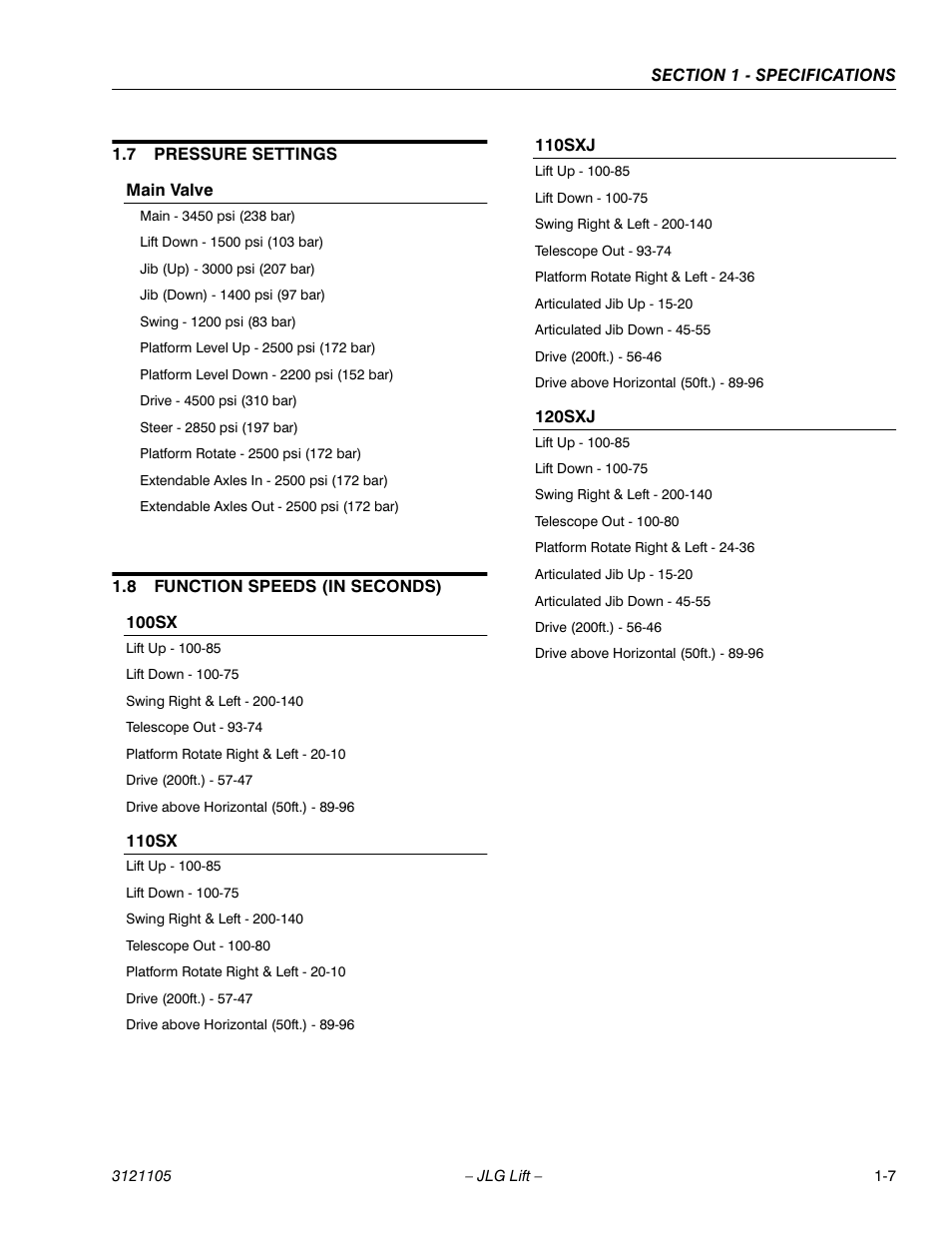 JLG 120-SXJ ANSI Service Manual User Manual | Page 17 / 120