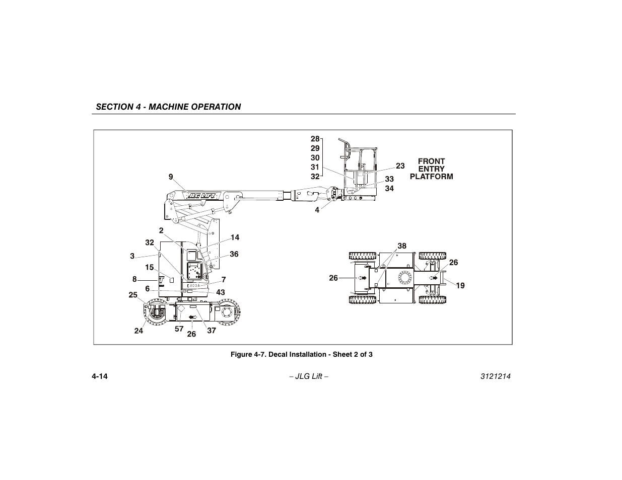 Decal installation - sheet 2 of 3 -14 | JLG E300 Operator Manual User Manual | Page 60 / 100