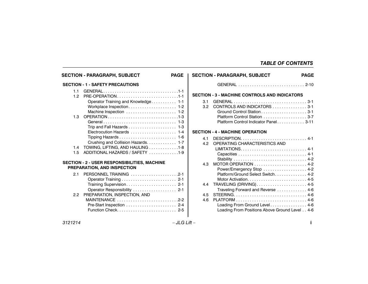 JLG E300 Operator Manual User Manual | Page 7 / 100