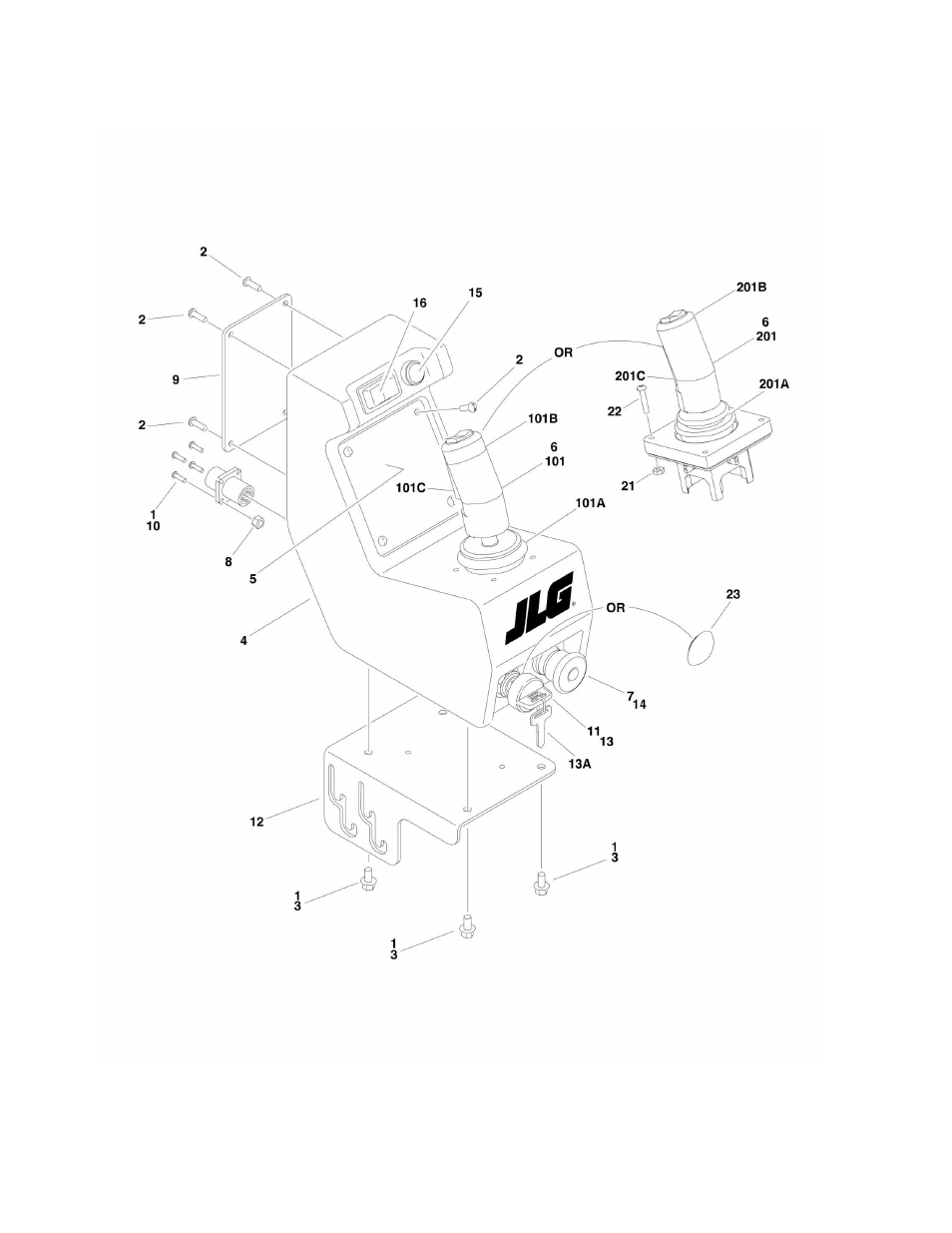 Figure 2-7. control box assembly | JLG 10MSP (3121229-2014) Parts Manual User Manual | Page 36 / 92