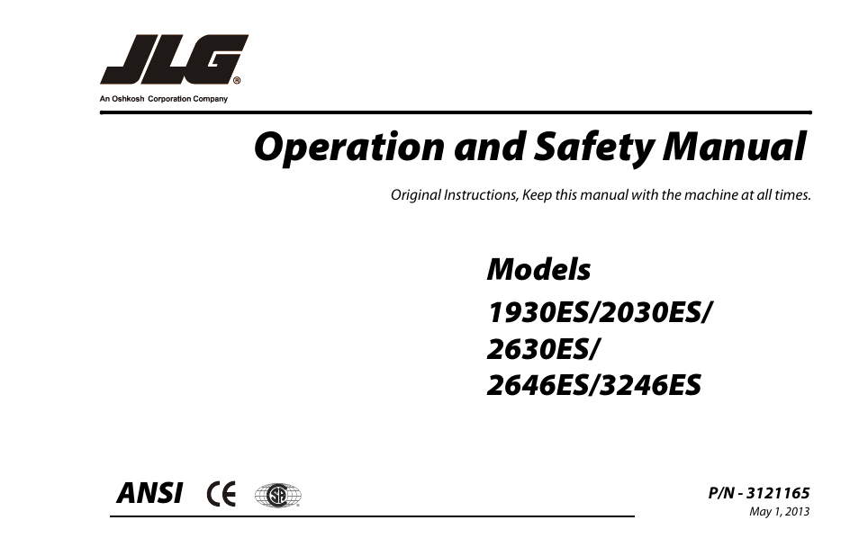 JLG 3246ES Operator Manual User Manual | 114 pages