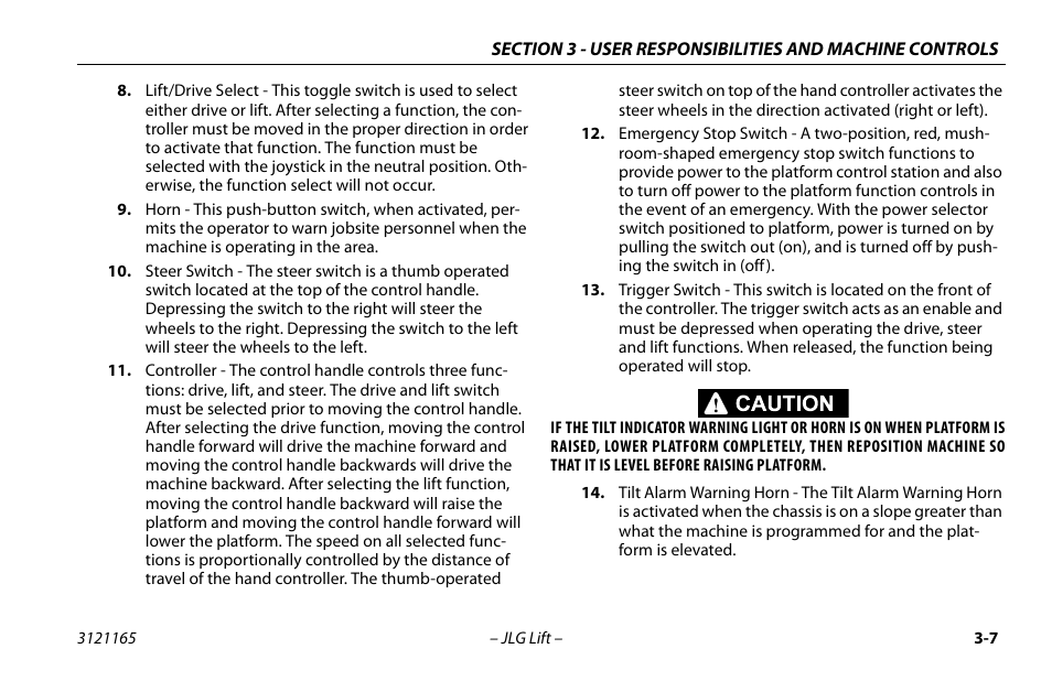 JLG 3246ES Operator Manual User Manual | Page 37 / 114