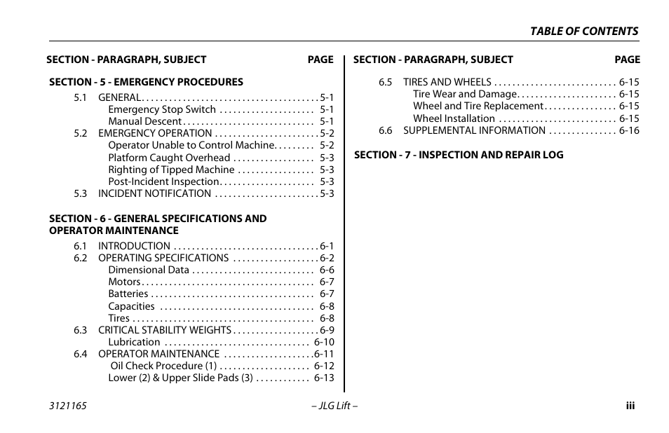 JLG 3246ES Operator Manual User Manual | Page 9 / 114