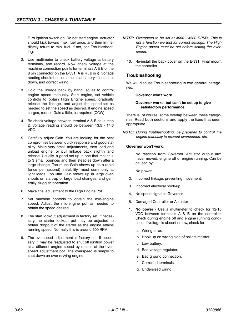 Troubleshooting, Troubleshooting -62 | JLG 601S Service Manual User Manual | Page 102 / 240