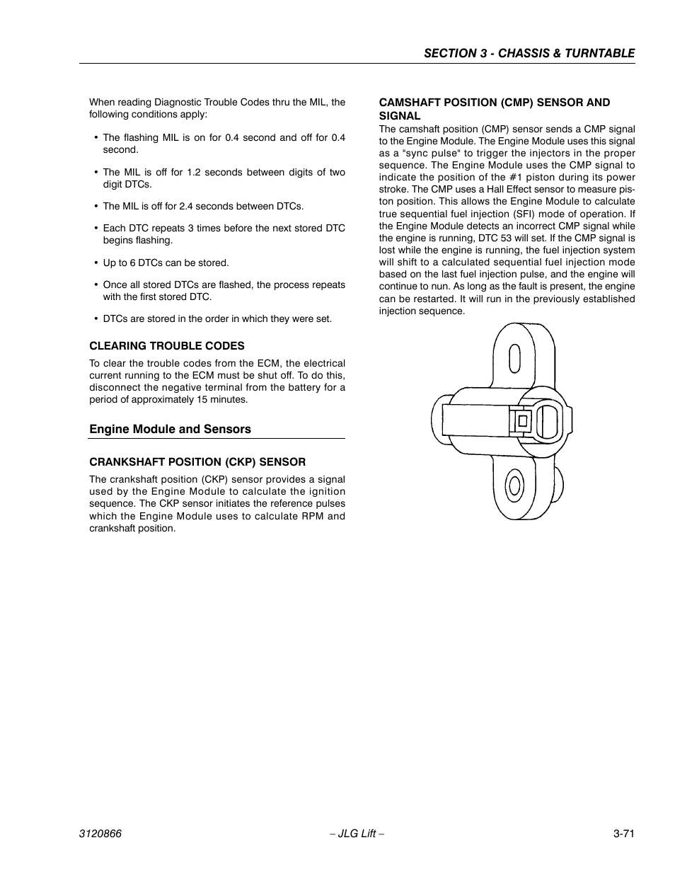 Engine module and sensors, Engine module and sensors -71 | JLG 601S Service Manual User Manual | Page 111 / 240