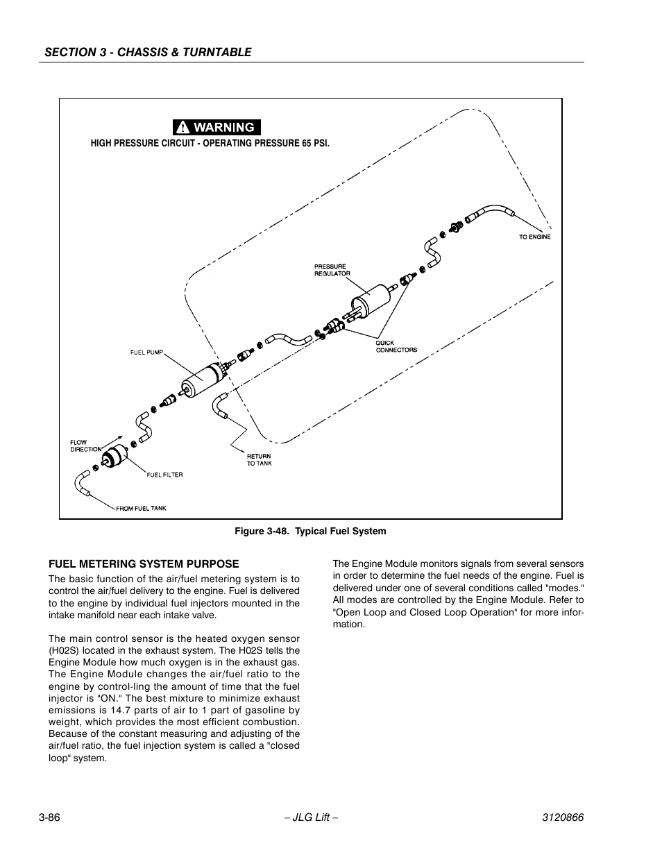 Typical fuel system -86 | JLG 601S Service Manual User Manual | Page 126 / 240