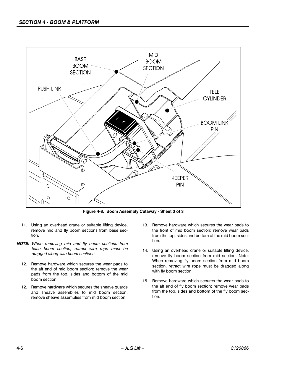 Boom assembly cutaway - sheet 3 of 3 -6 | JLG 601S Service Manual User Manual | Page 136 / 240