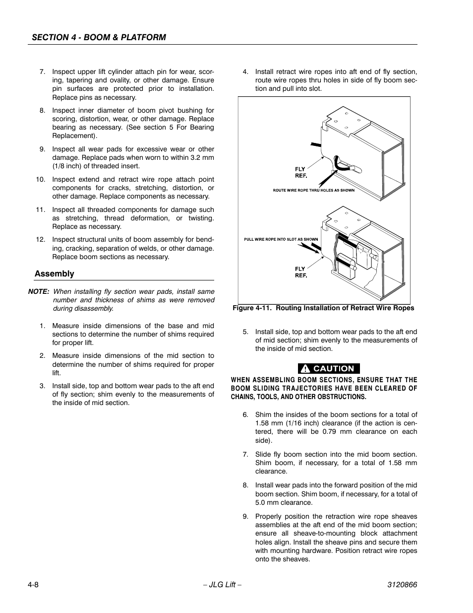 Assembly, Assembly -8, Routing installation of retract wire ropes -8 | JLG 601S Service Manual User Manual | Page 138 / 240