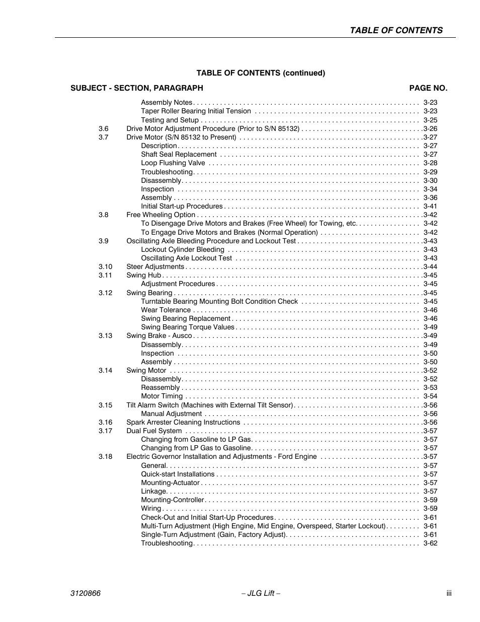 JLG 601S Service Manual User Manual | Page 9 / 240