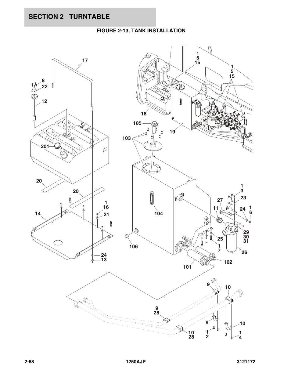 Figure 2-13. tank installation | JLG 1250AJP Parts Manual User Manual | Page 126 / 406