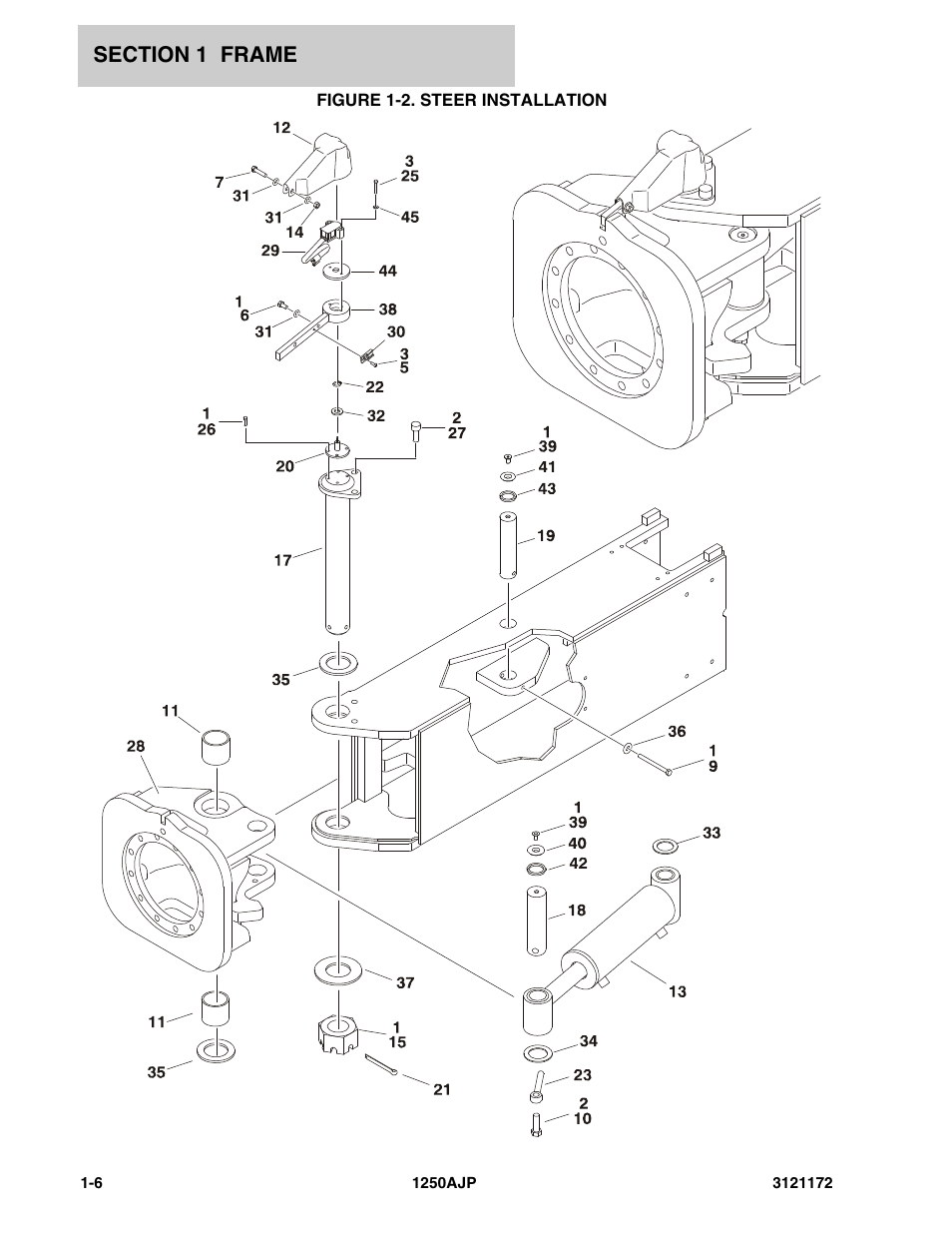Figure 1-2. steer installation, Steer | JLG 1250AJP Parts Manual User Manual | Page 14 / 406