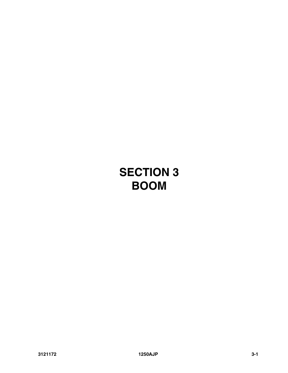 Section 3 boom, Section 3 - boom -1 | JLG 1250AJP Parts Manual User Manual | Page 183 / 406