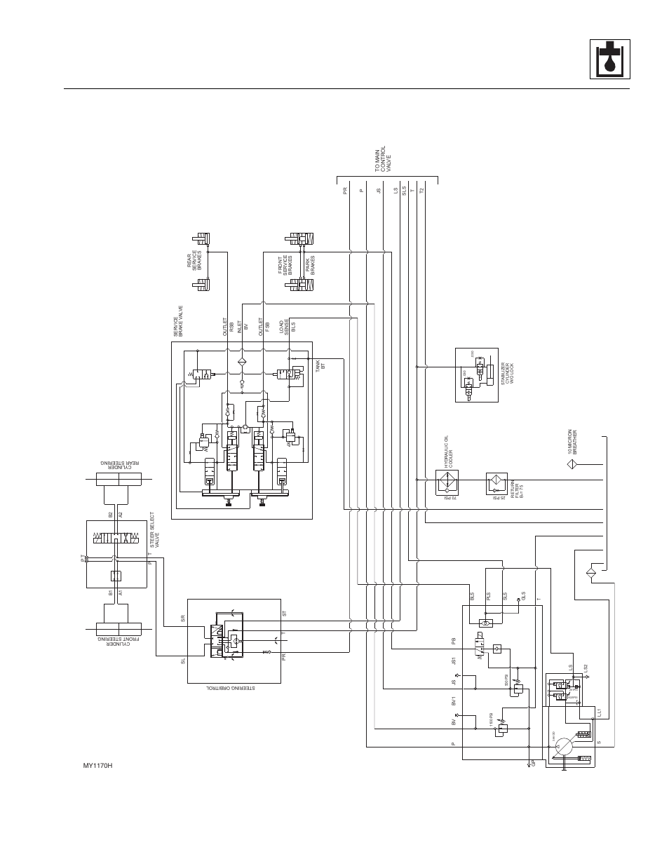 3 hydraulic schematic, Hydraulic schematic, Hydraulic system 8.4.3 hydraulic schematic | JLG G12-55A Service Manual User Manual | Page 125 / 200