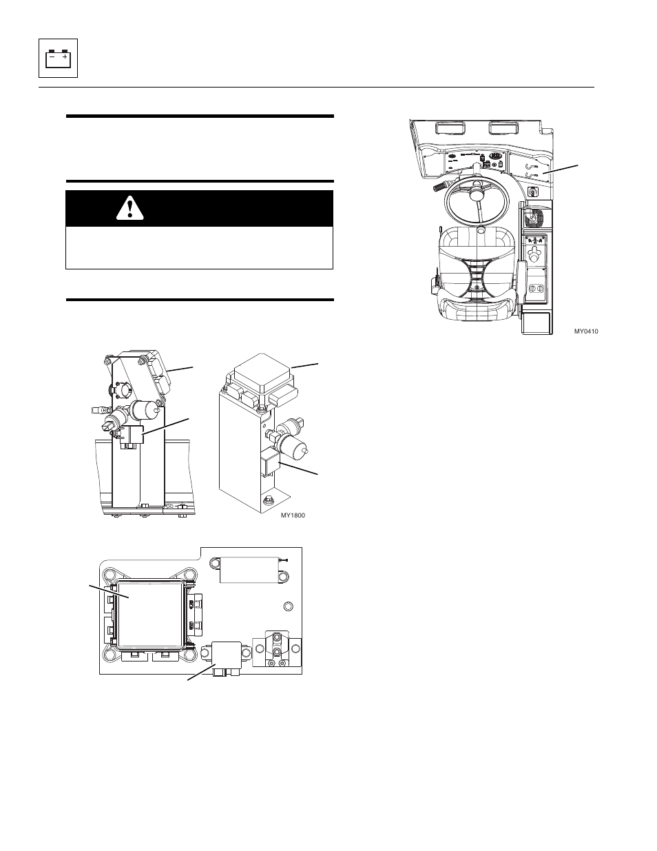 2 specifications, 3 safety information, 4 fuses and relays | 1 engine compartment, 2 cab, Specifications, Safety information, Fuses and relays, Engine compartment, Warning | JLG G12-55A Service Manual User Manual | Page 148 / 200