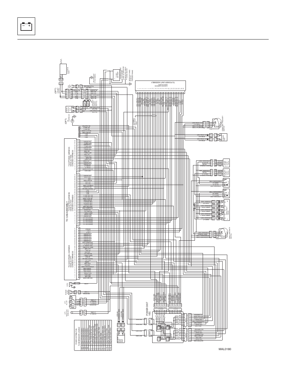 Chassis schematic - perkins before s/n 0160037186, Electrical system, Mal0180 | JLG G12-55A Service Manual User Manual | Page 158 / 200