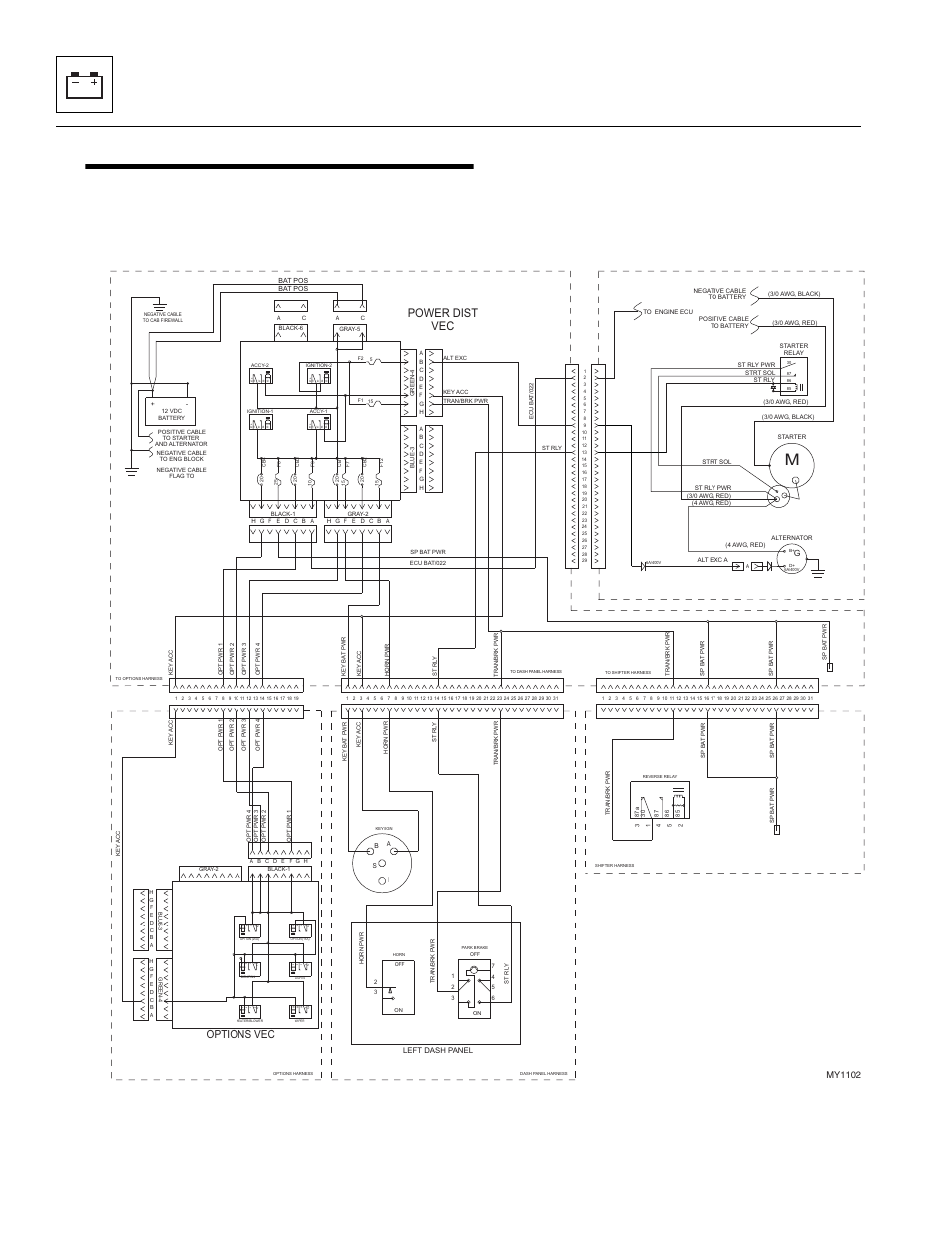 6 circuit breakdowns, Circuit breakdowns, Electrical system | Power dist vec, Options vec, My1102 | JLG G12-55A Service Manual User Manual | Page 164 / 200