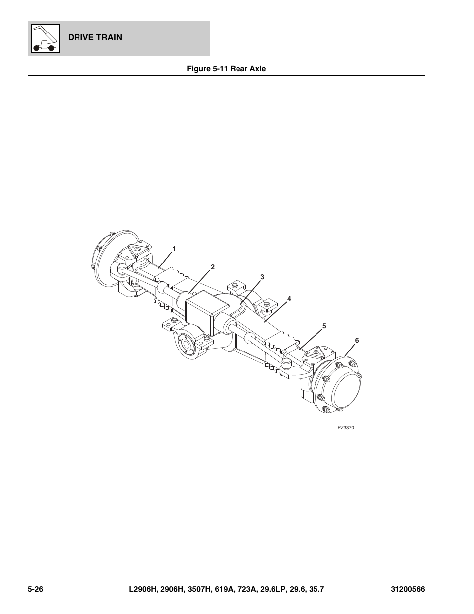 Figure 5-11 rear axle, Rear axle -26 | JLG 723A Parts Manual User Manual | Page 128 / 364