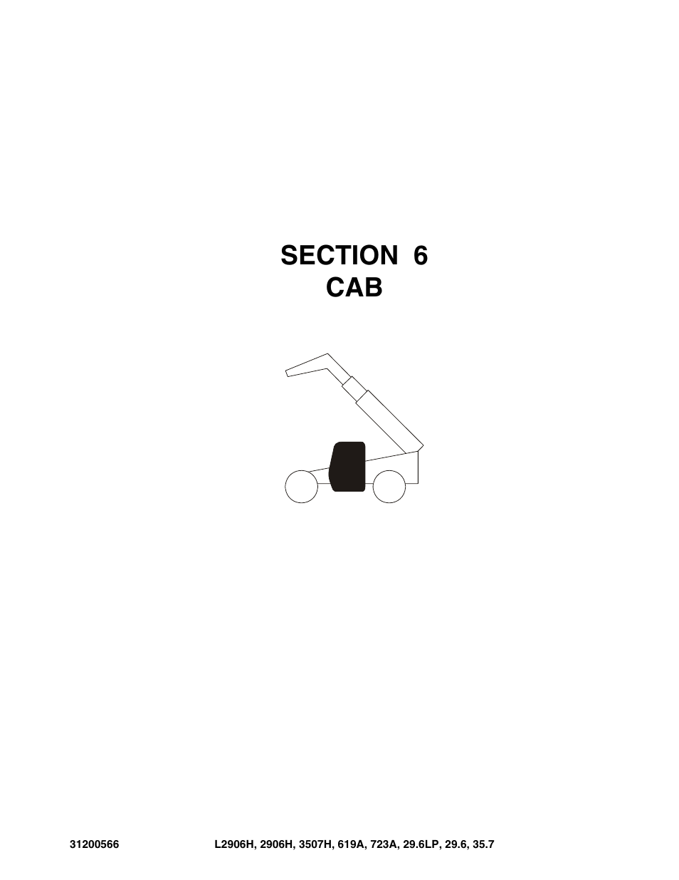 Section 6 cab, Section 6, Cab -1 | JLG 723A Parts Manual User Manual | Page 153 / 364