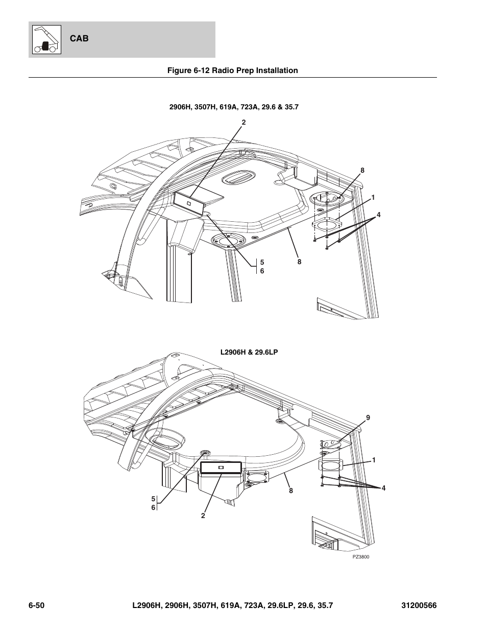 Figure 6-12 radio prep installation, Radio prep installation -50, See figure 6-12 for details) | JLG 723A Parts Manual User Manual | Page 202 / 364