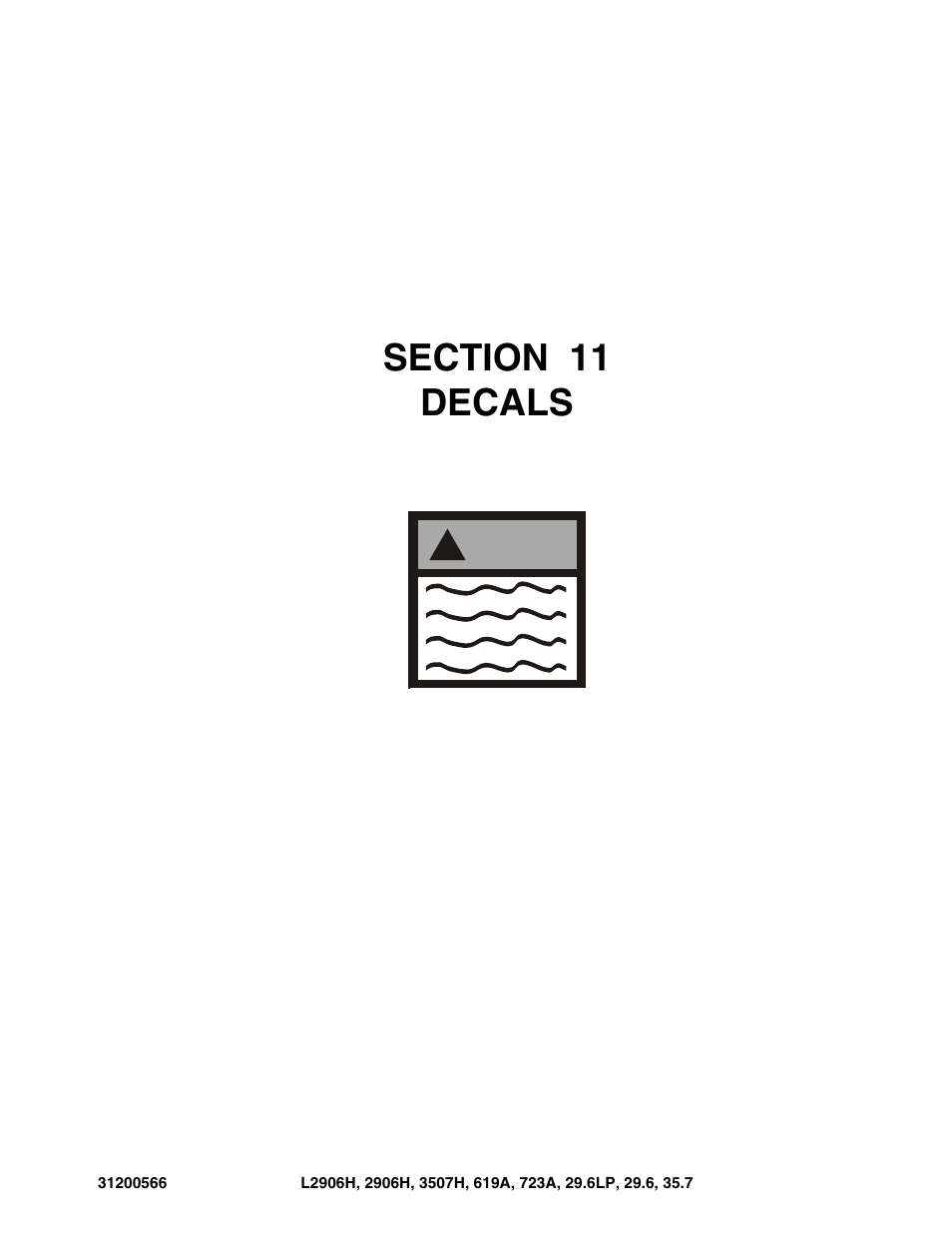 Section 11 decals, Section 11, Decals -1 | JLG 723A Parts Manual User Manual | Page 335 / 364