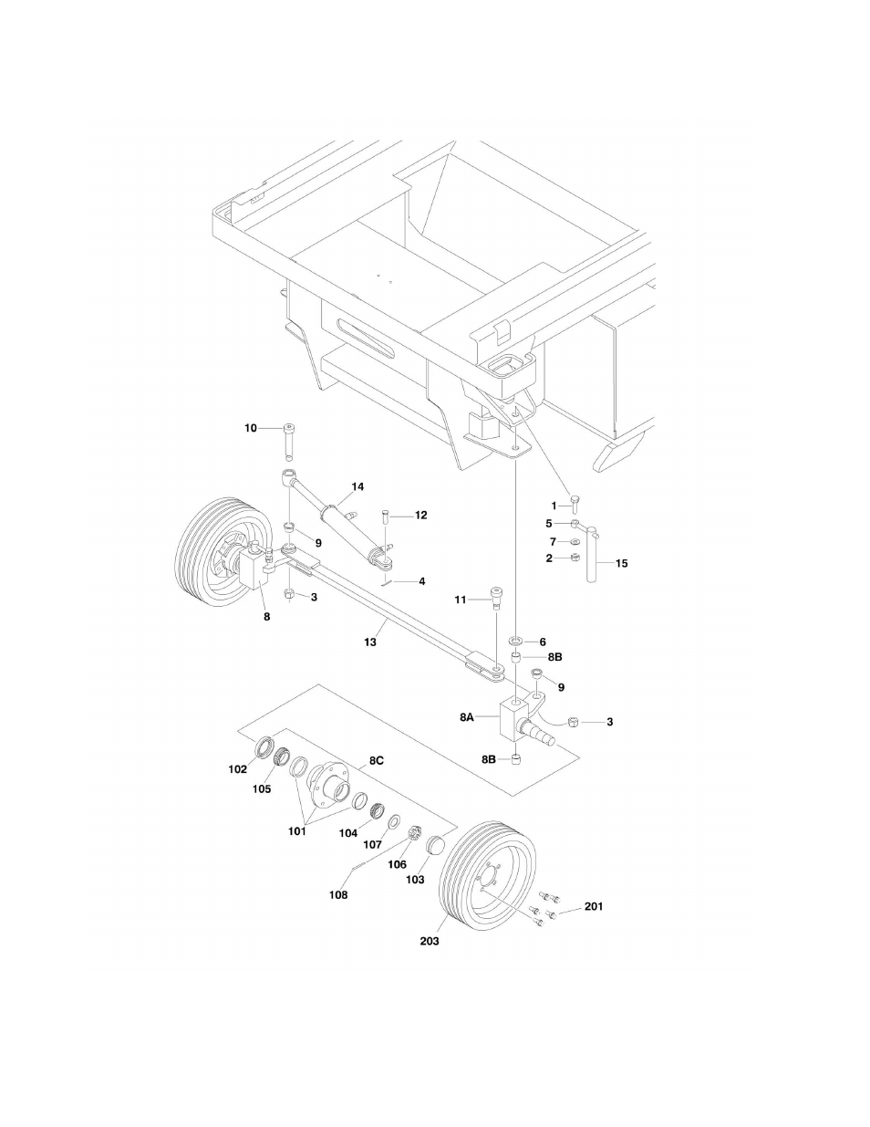 Figure 1-2. front axle components (10rs/3248rs) | JLG 3248RS/10RS Parts Manual User Manual | Page 10 / 138