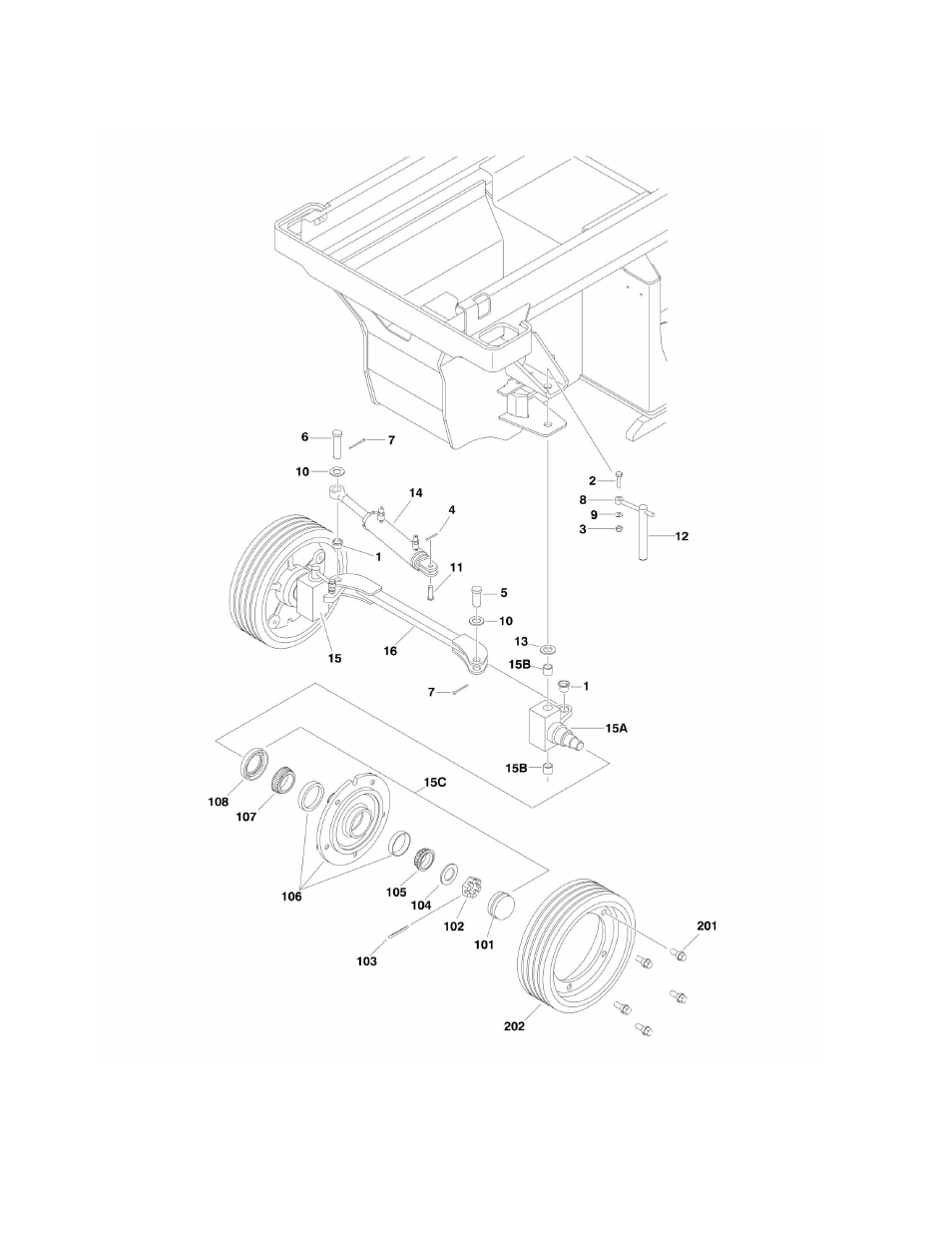 Figure 1-1. front axle components (6rs/1932rs) | JLG 3248RS/10RS Parts Manual User Manual | Page 8 / 138